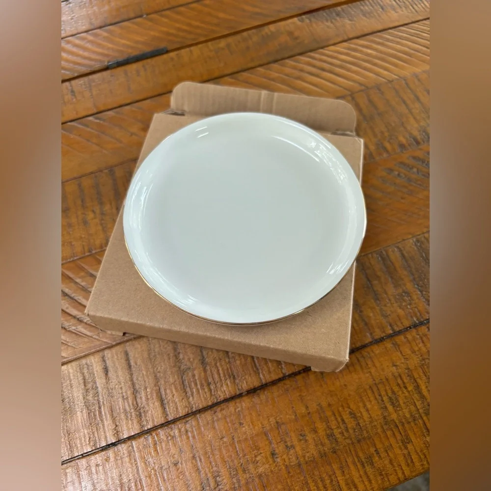 Ceramic White and Gold Jewelry Dish